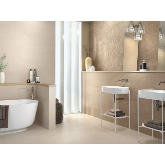 Πλακάκι Camden Crema Relieve Decor 9526 30x90 cm Ανοιχτό Μπεζ Porcelanite Dos